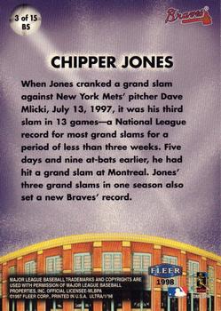 1998 Ultra - Big Shots #3BS Chipper Jones Back