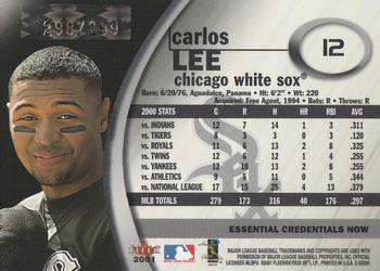 2001 Fleer E-X - Essential Credentials #12 Carlos Lee  Back