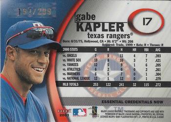 2001 Fleer E-X - Essential Credentials #17 Gabe Kapler  Back