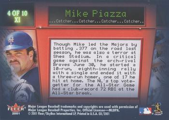 2001 Fleer E-X - E-Xtra Innings #4XI Mike Piazza  Back