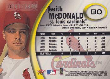 2001 Fleer E-X - Autographed Rookies/Prospects #130 Keith McDonald Back