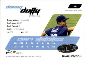2008 Just Autographs - Black #18 Danny Duffy Back