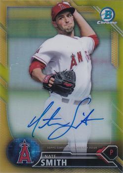 2016 Bowman - Chrome Prospect Autographs Gold Refractor #CPA-NS Nate Smith Front