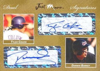 2008 Just Autographs - Dual Signatures Gold #DSG08.010 Tyler Colvin / Darwin Barney Front