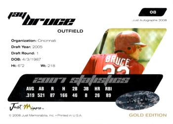 2008 Just Autographs - Signatures Gold #08 Jay Bruce Back