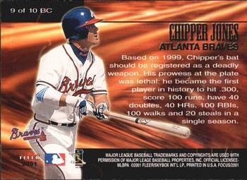2001 Fleer Focus - Bat Company #9BC Chipper Jones  Back