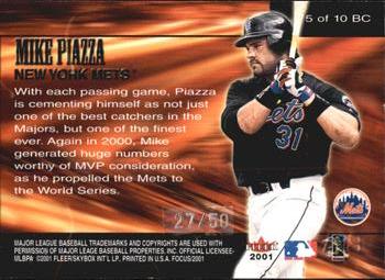 2001 Fleer Focus - Bat Company VIP #5BC Mike Piazza  Back