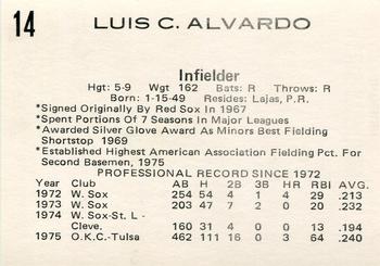 1976 Goof's Pants Tulsa Oilers #14 Luis Alvarado Back