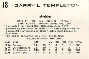 1976 Goof's Pants Tulsa Oilers #18 Garry Templeton Back