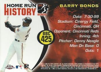 2006 Topps Chrome - Barry Bonds Home Run History #BBC425 Barry Bonds Back