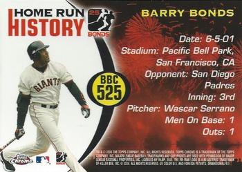 2006 Topps Chrome - Barry Bonds Home Run History #BBC525 Barry Bonds Back