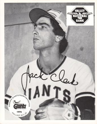 1976 Valley National Bank Phoenix Giants #NNO Jack Clark Front