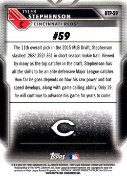 2016 Bowman - Bowman Scouts' Top 100 #BTP-59 Tyler Stephenson Back