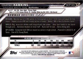 2016 Bowman - Chrome Prospects #BCP145 Courtney Hawkins Back