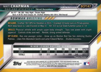 2016 Bowman - Chrome Prospects #BCP147 Matt Chapman Back