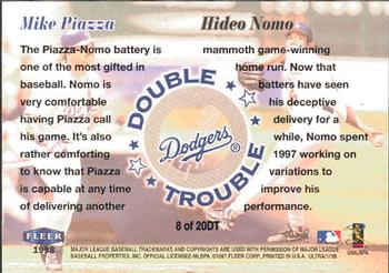 1998 Ultra - Double Trouble #8DT Mike Piazza / Hideo Nomo Back