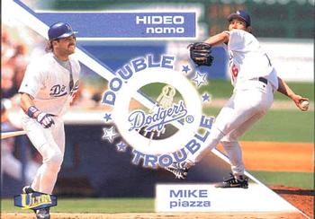 1998 Ultra - Double Trouble #8DT Mike Piazza / Hideo Nomo Front