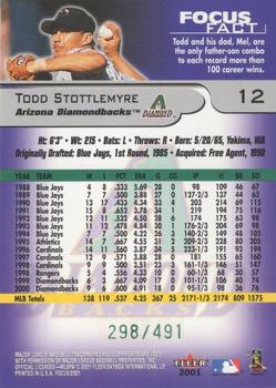 2001 Fleer Focus - Green #12 Todd Stottlemyre Back