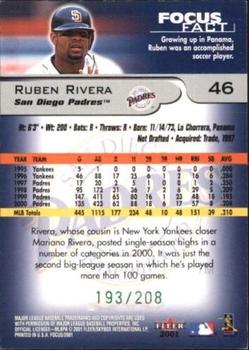 2001 Fleer Focus - Green #46 Ruben Rivera Back