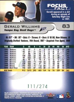 2001 Fleer Focus - Green #83 Gerald Williams Back