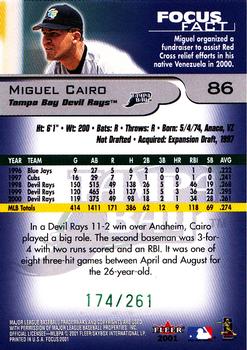 2001 Fleer Focus - Green #86 Miguel Cairo Back