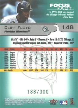 2001 Fleer Focus - Green #148 Cliff Floyd Back