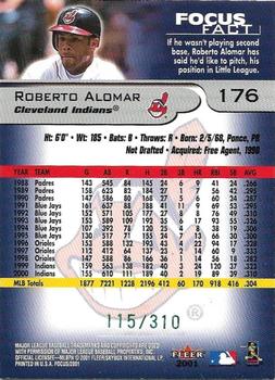 2001 Fleer Focus - Green #176 Roberto Alomar Back