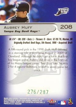 2001 Fleer Focus - Green #208 Aubrey Huff Back