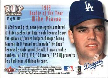 2001 Fleer Focus - ROY Collection #17 ROY Mike Piazza  Back