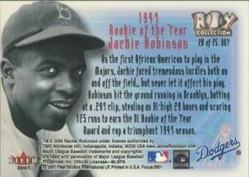 2001 Fleer Focus - ROY Collection #20 ROY Jackie Robinson  Back