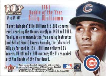 2001 Fleer Focus - ROY Collection #25 ROY Billy Williams  Back