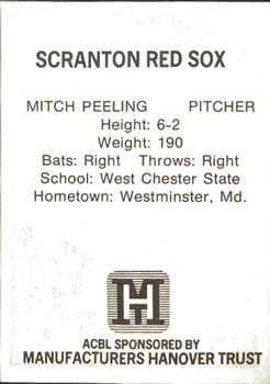 1977 TCMA Atlantic Collegiate Baseball League #NNO Mitch Peeling Back
