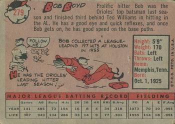 2015 Topps - Topps Originals Buybacks 1958 #279 Bob Boyd Back