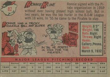 2015 Topps - Topps Originals Buybacks 1958 #82 Ronnie Kline Back