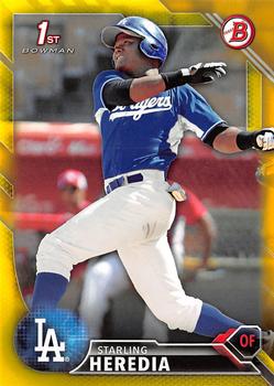 2016 Bowman - Prospects Yellow #BP18 Starling Heredia Front