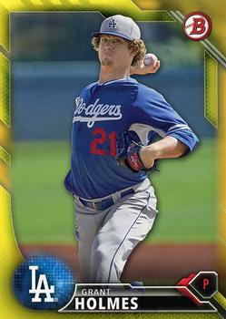 2016 Bowman - Prospects Yellow #BP104 Grant Holmes Front