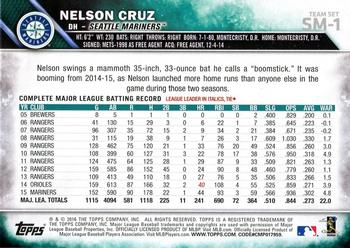 2016 Topps Seattle Mariners #SM-1 Nelson Cruz Back