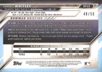 2016 Bowman - Prospects Gold #BP68 Garrett Whitley Back