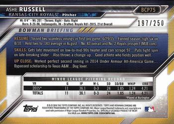 2016 Bowman - Chrome Prospects Purple Refractor #BCP75 Ashe Russell Back