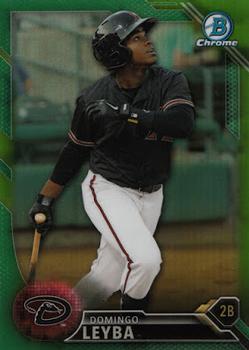 2016 Bowman - Chrome Prospects Green Refractor #BCP3 Domingo Leyba Front