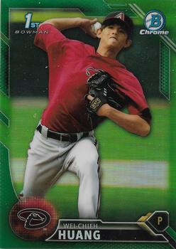 2016 Bowman - Chrome Prospects Green Refractor #BCP11 Wei-Chieh Huang Front