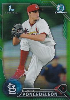 2016 Bowman - Chrome Prospects Green Refractor #BCP53 Daniel Poncedeleon Front