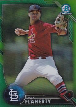 2016 Bowman - Chrome Prospects Green Refractor #BCP89 Jack Flaherty Front