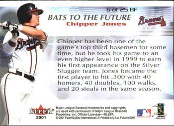 2001 Fleer Futures - Bats to the Future #6BF Chipper Jones  Back