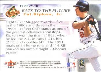 2001 Fleer Futures - Bats to the Future #14BF Cal Ripken Jr.  Back