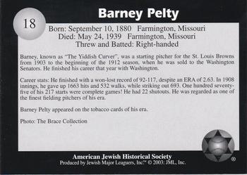 2003 Jewish Major Leaguers #18 Barney Pelty Back