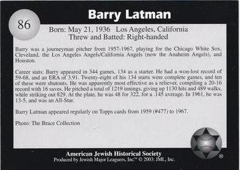2003 Jewish Major Leaguers #86 Barry Latman Back