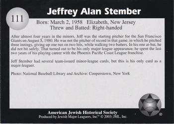 2003 Jewish Major Leaguers #111 Jeff Stember Back
