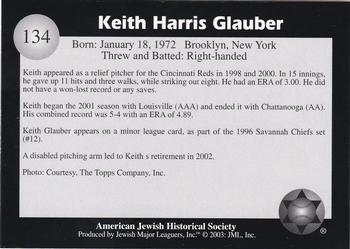 2003 Jewish Major Leaguers #134 Keith Glauber Back