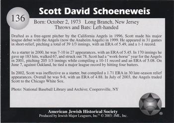 2003 Jewish Major Leaguers #136 Scott Schoeneweis Back